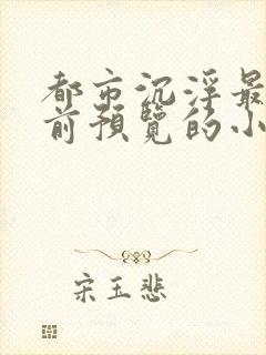 都市沉浮最快超前预览的小说3030