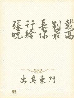 张行长别戴了今晚给你最高的待遇