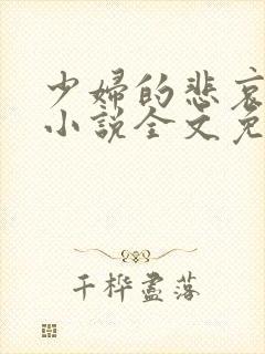 少妇的悲哀榆木小说全文免费阅读笔趣阁下载