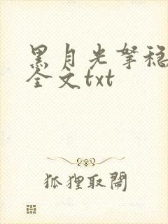 黑月光拿稳小说全文txt