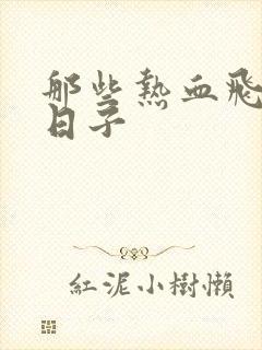 那些热血飞扬的日子