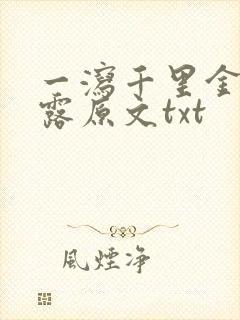 一泻千里金银花露原文txt