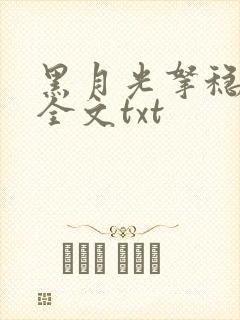 黑月光拿稳小说全文txt