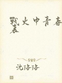 战火中青春演员表封面