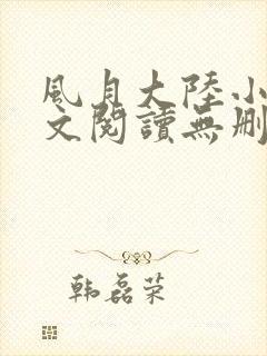 风月大陆小说全文阅读无删减