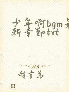 少年啊bgm最新章节txt