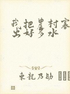 我把农村寡妇日出好多水