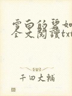 雪白的碧如老师全文阅读txt