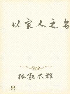 以家人之名小说