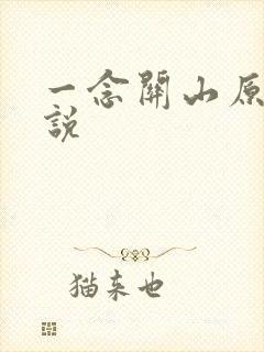 一念关山原著小说封面