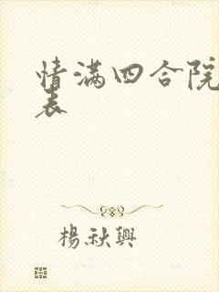 情满四合院演员表
