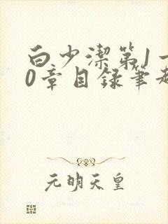 白少洁第1一40章目录笔趣阁