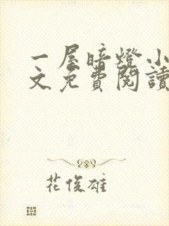 一屋暗灯小说全文免费阅读