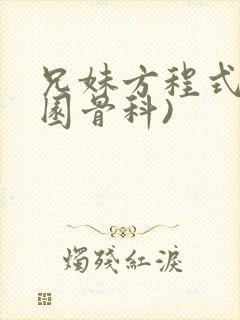 兄妹方程式(校园骨科)