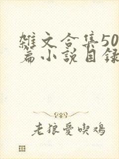 杂文合集500篇小说目录