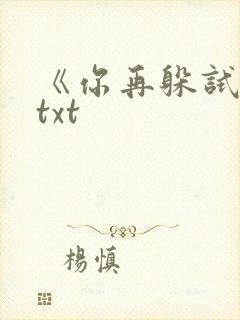 《你再躲试试》txt