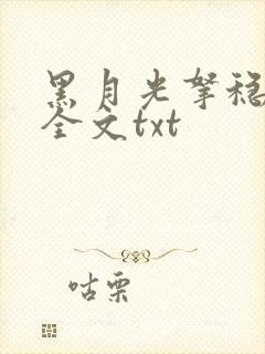 黑月光拿稳小说全文txt