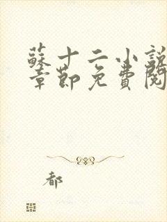 苏十二小说最新章节免费阅读