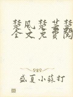 楚风楚芸楚鸿飞全文免费阅读封面