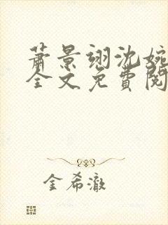 萧景翊沈婉小说全文免费阅读