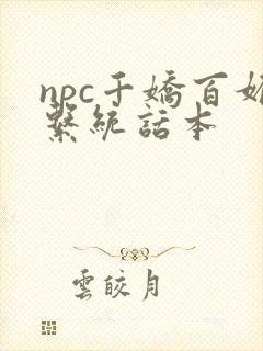 npc千娇百媚系统话本