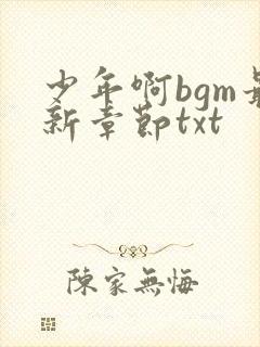 少年啊bgm最新章节txt