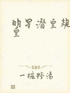 明星潜皇规则之皇