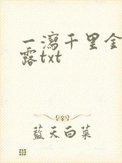 一泻千里金银花露txt