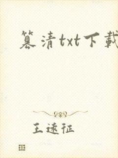 篡清txt下载