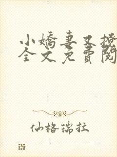 小娇妻又撩又甜全文免费阅读