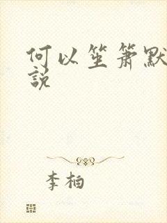 何以笙箫默 小说