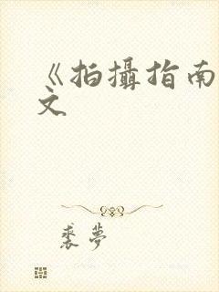 《拍摄指南》全文