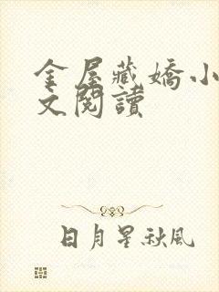 金屋藏娇小说全文阅读