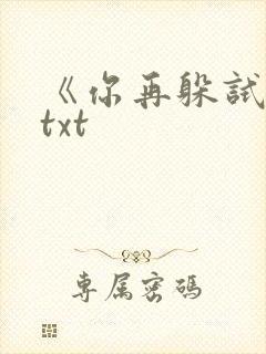 《你再躲试试》txt封面