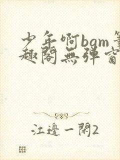 少年啊bgm笔趣阁无弹窗免费