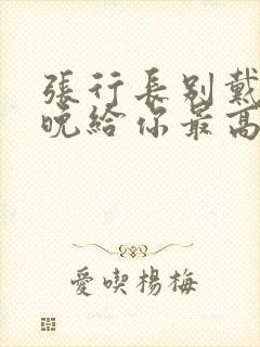 张行长别戴了今晚给你最高的待遇