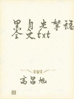 黑月光拿稳小说全文txt