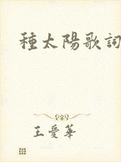 种太阳歌词