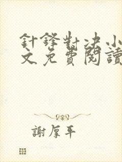 针锋对决小说全文免费阅读完整版封面