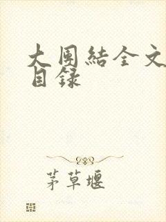 大团结全文阅读目录封面