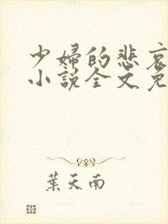 少妇的悲哀榆木小说全文免费阅读笔趣阁下载