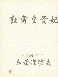 敦肃皇贵妃封面