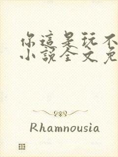 你这是玩不起呀小说全文免费阅读