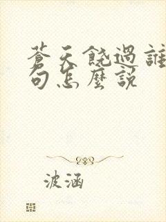 苍天饶过谁上一句怎么说