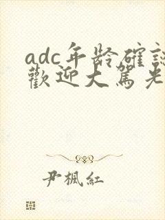 adc年龄确认欢迎大驾光临小说