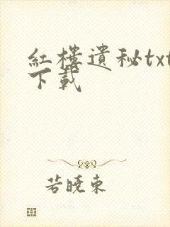 红楼遗秘txt下载