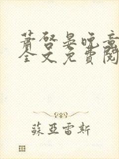 萧启晏晚意小说全文免费阅读