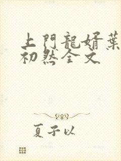 上门龙婿叶辰萧初然全文