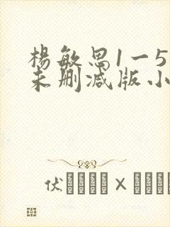 《杨敏思1一5集未删减版小说》小说封面