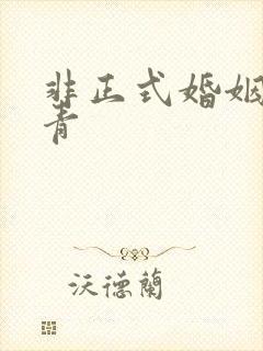 非正式婚姻雾里青